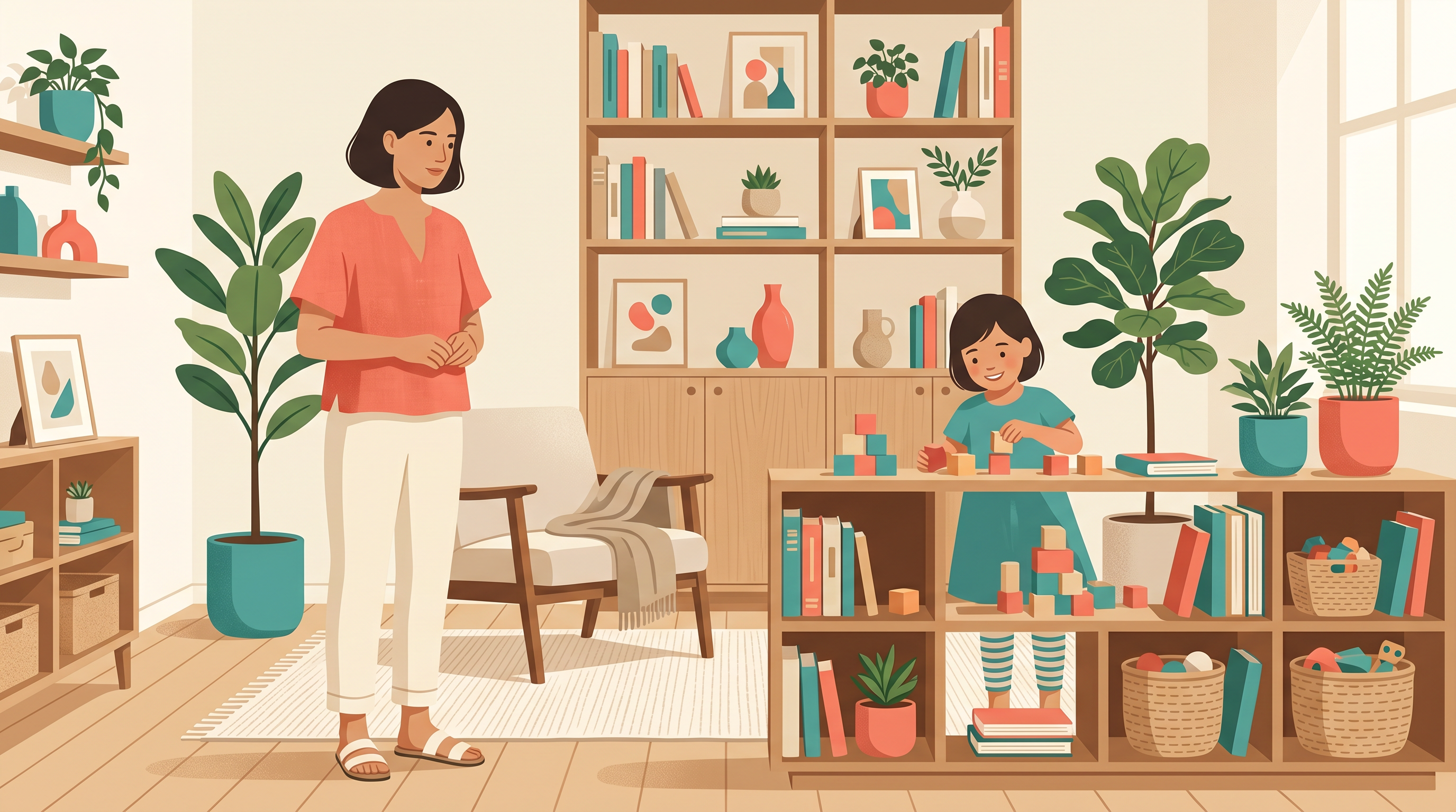 Editorial illustration — structure, calm and behavioral system